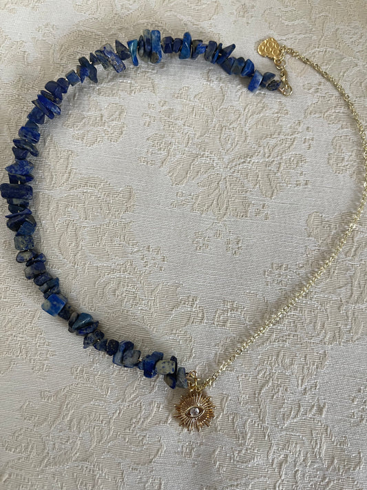 Evil Eye Lapis Lazuli Choker