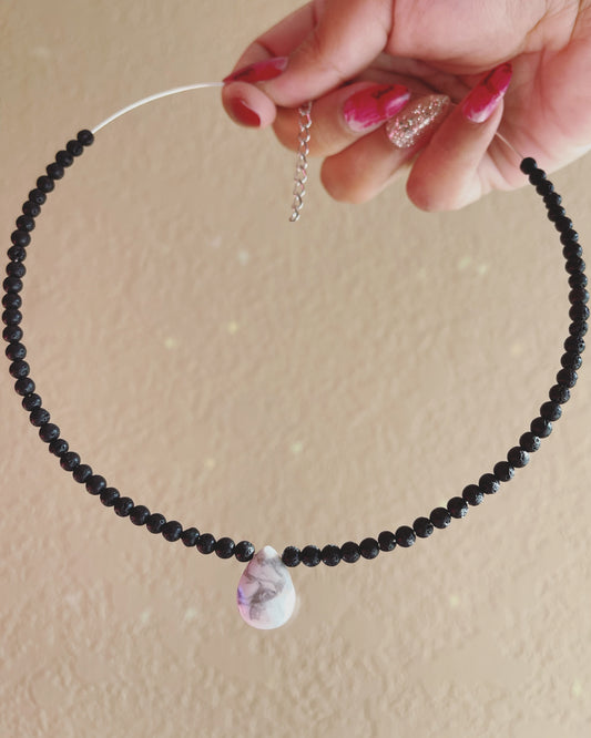 Howlite & Lava Bead Choker