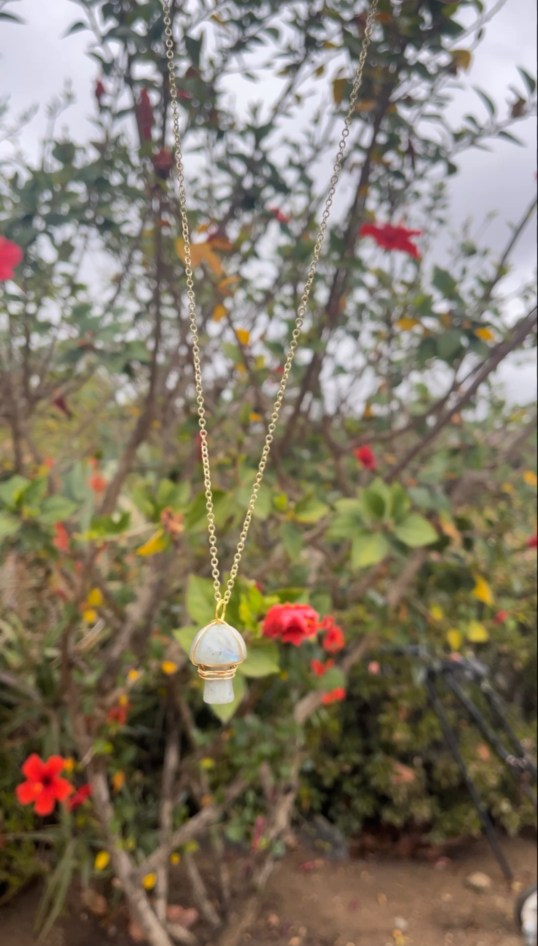 Labradorite Mushroom Necklace