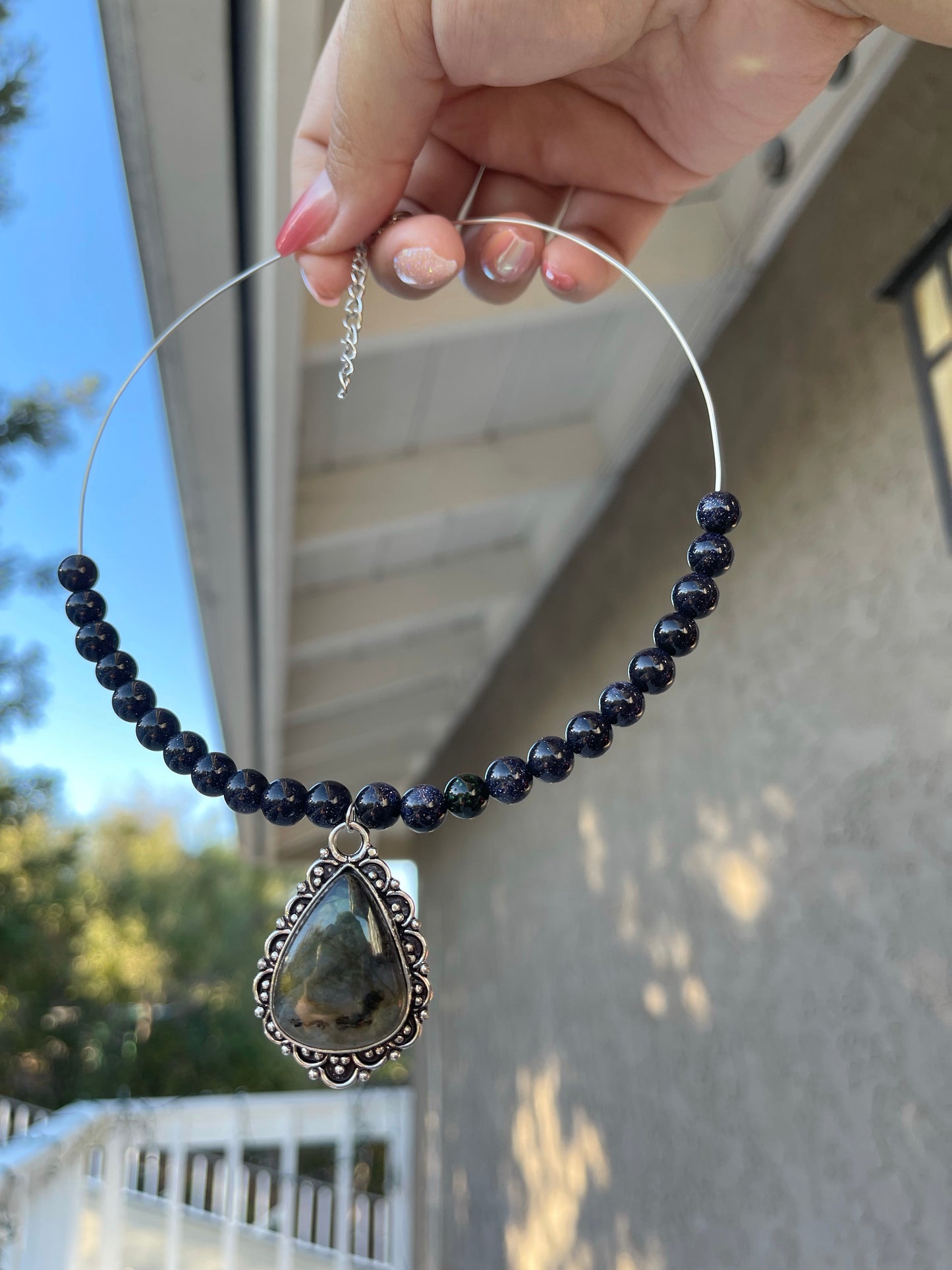 Labradorite & Blue Sandstone Choker